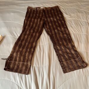 Fun gold and brown capri pants